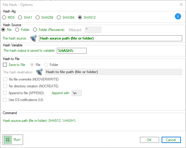 File Hash Action Example